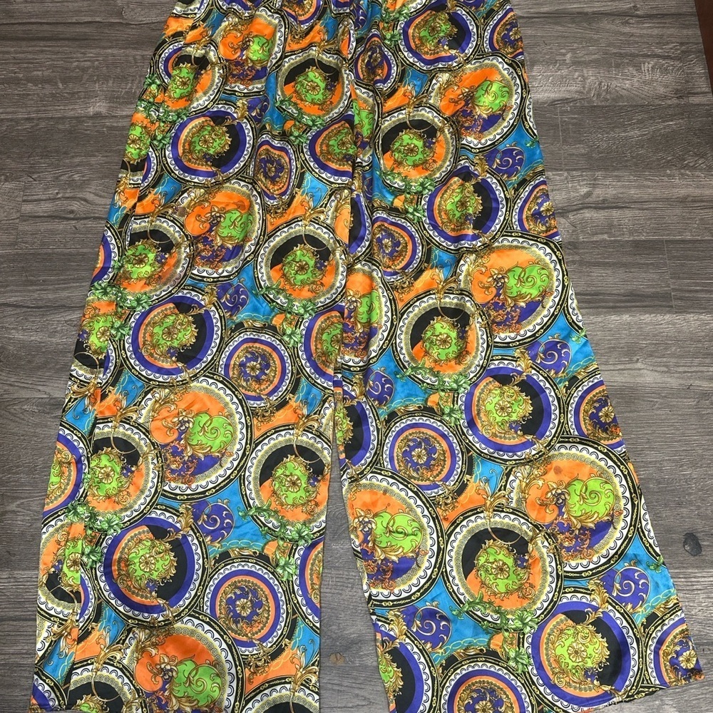 Colorful Patterned Wide-Leg Pants - Picture 2 of 5